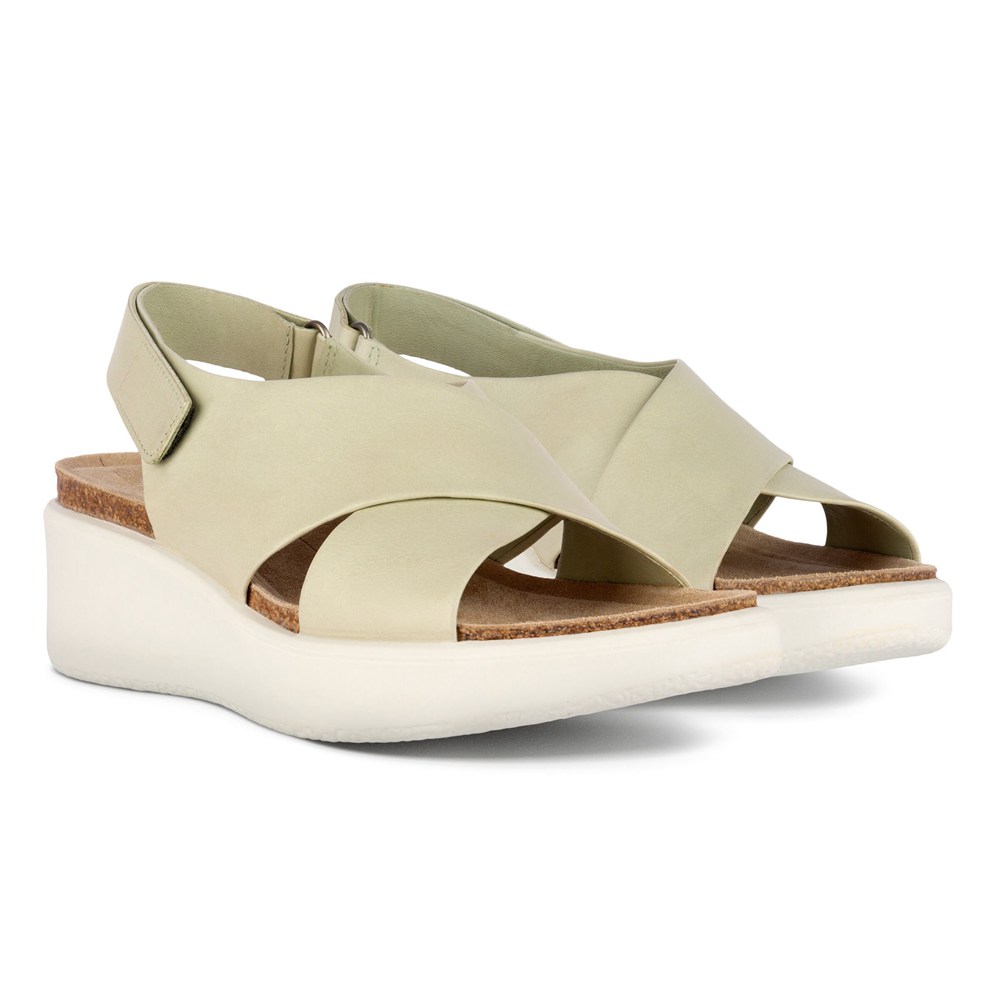 Sandalias Mujer - ECCO Flowt Wedge Cork - Beige - VWC468152